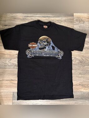 Harley-Davidson Black Skull & Script Short Sleeve Tee